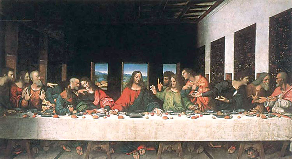 black girl with hand out last supper