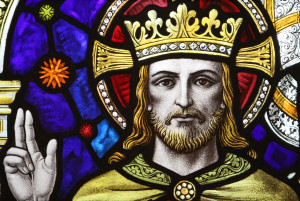 A stained-glass window of Jesus wearing a crown from St. Joseph’s Seminary in Yonkers, New York. The feast of Christ the King was celebrated on November 25 this year. (CNS photo/Gregory A. Shemitz)
