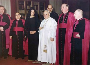 October 23, 1978: the first visit of the Półtawski family with their daughter Barbara to the new elected Pope. With John Paul II, his secretary Fr. Stanisław Dziwisz, and his friend, Fr. Marian Jaworski