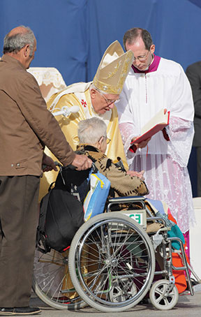 The Anointing of the Sick administered  by Benedict XVI at Lourdes, France, September 15, 2008. (Galazka photo)