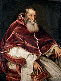 Portrait of Pope Paul III without his camauro from Naples’ Capodimonte.