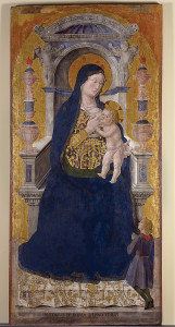 SIgned and dated by the painter, The Madonna Nursing the Baby Jesus (1464) is the earliest known work by Antoniazzo Romano.