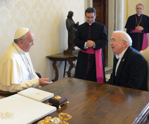 Pope Francis and Kenneth F. Hackett, U.S. ambassador to the Holy See. 