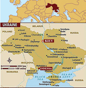 Maps of Ukraine showing the location of Odessa in the far south of the country. With the return of Crimea to Russia, Odessa is the only major port Ukraine still has. 