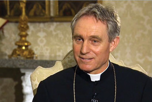 Archbishop Georg Gaenswein, Personal Secretary of Emeritus Pope Benedict and Prefect of the Pontifical Household, during the interview.