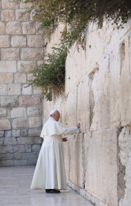 Pope Francis’ pilgrimage to the Holy Land on the occasion of the 50th anniversary of the meeting in Jerusalem between Pope Paul VI and Patriarch Athenagoras. Pope Francis’ to the Western Wall. 