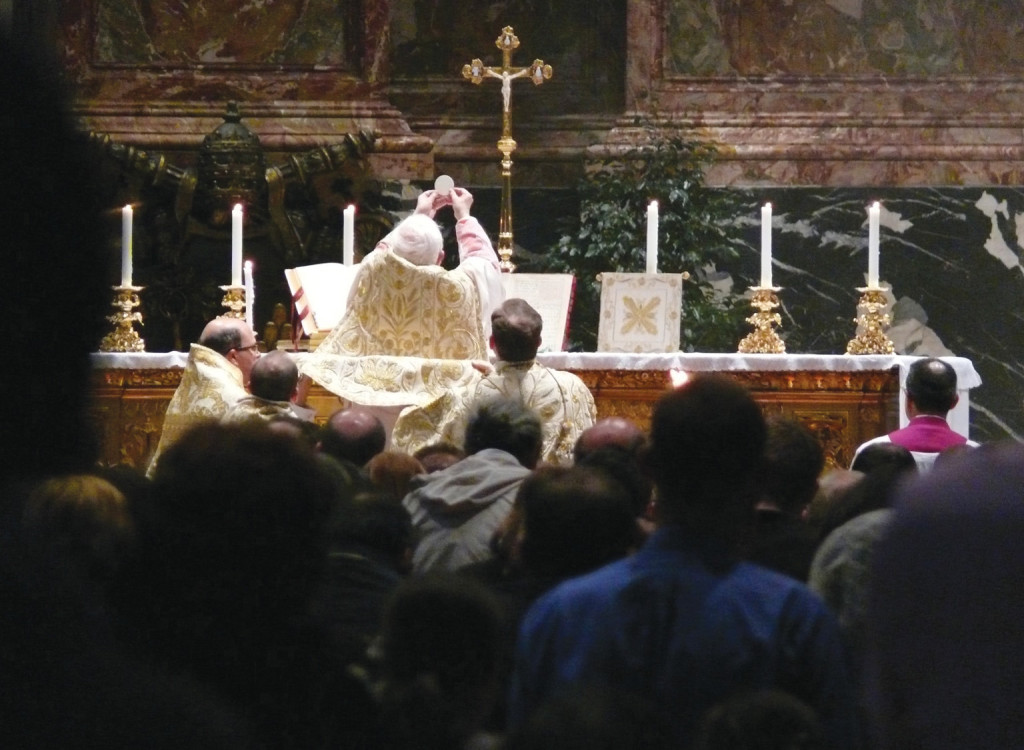 Cardinal Antonio Cañizares Llovera during a celebration of Holy Mass in the Tridentine rite in St. Peter's Basilica on November 3, 2012. 