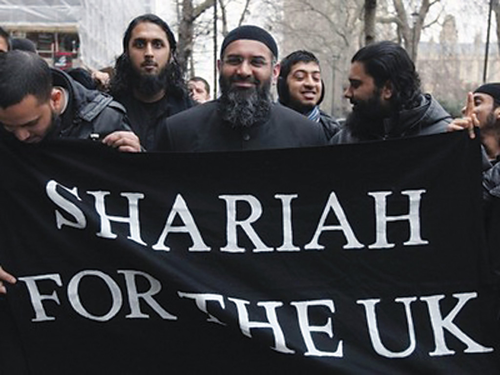 A pro-Shariah demonstration in Great Britain. 