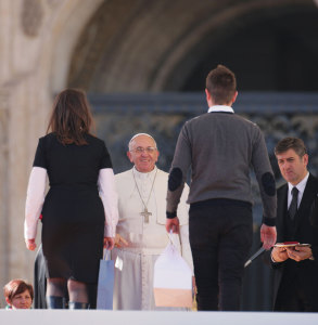 The meeting of Pope Francis with families at the end of the Year of Faith last October 26.
