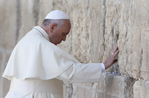 Pope Francis in prayer. 