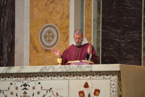 Father Cassian Folsom from Norcia, Italy, celebrated the opening Mass in St. Matthew's Cathedral on December 10.