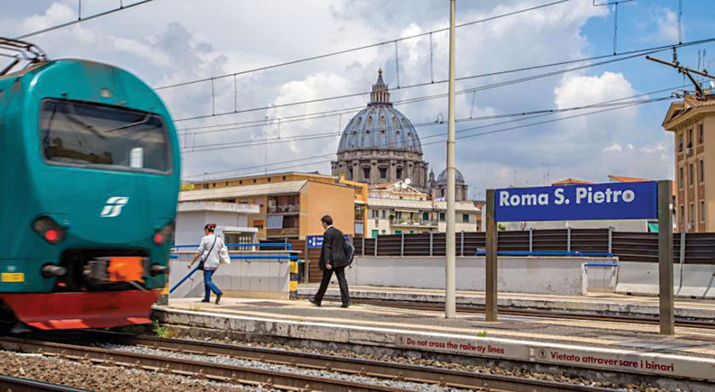 St Peter's railroad station with convenient connections to Rome's beaches or to Rome's main railroad station and subway system.