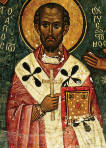 Fresco of St. John Chrysostom. 