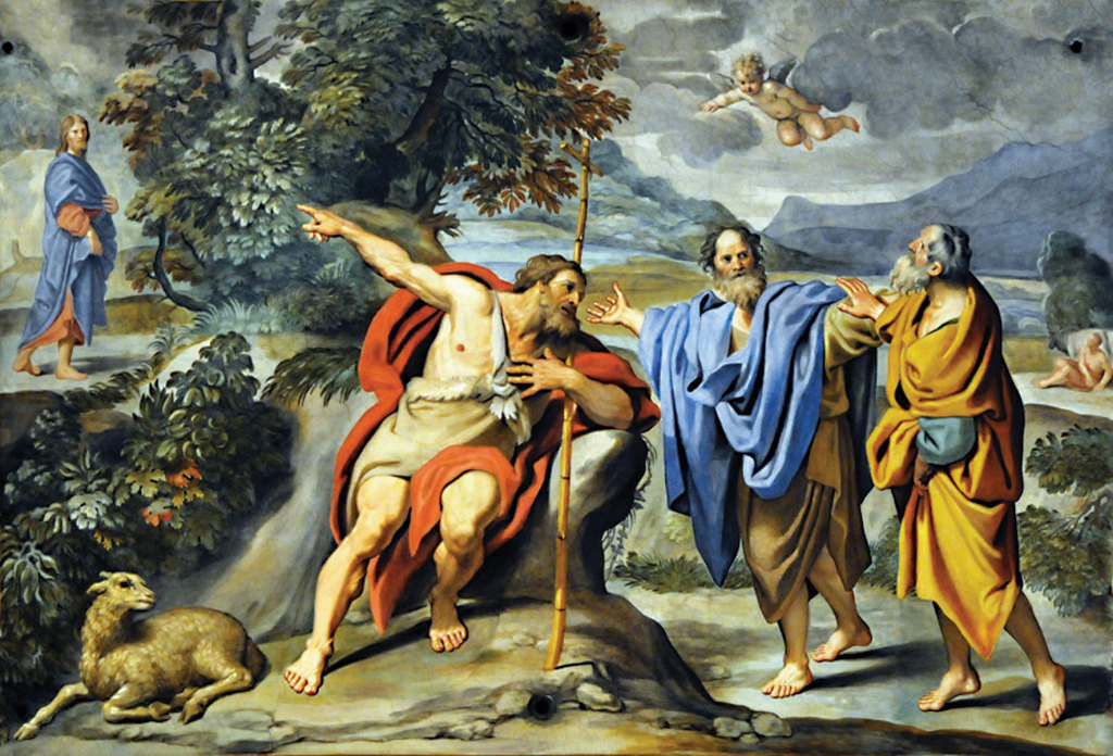 St. John the Baptist Indicates Jesus to Sts. Andrew and John, by Domenichino, Rome, Church of Sant’ Andrea della Valle.