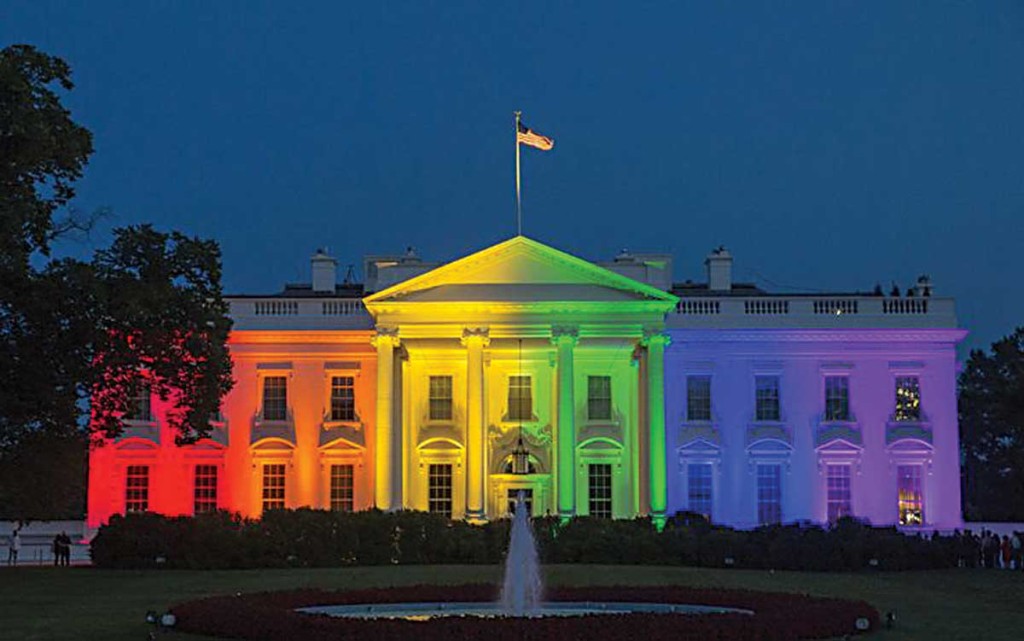 The White House lit up as a multi-colored rainbow (symbol of the “gay pride” movement) on June 26, the day the Supreme Court declared marriage a “constitutional right” also for same-sex couples
