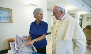 The Pope with Aura Miguel.