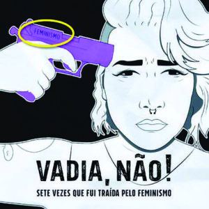 The cover of Giromin’s book titled, Bitch, No! Seven Times I Was Betrayed by Feminism. Life-Site News highlighted the word FEMINISMO written on the gun