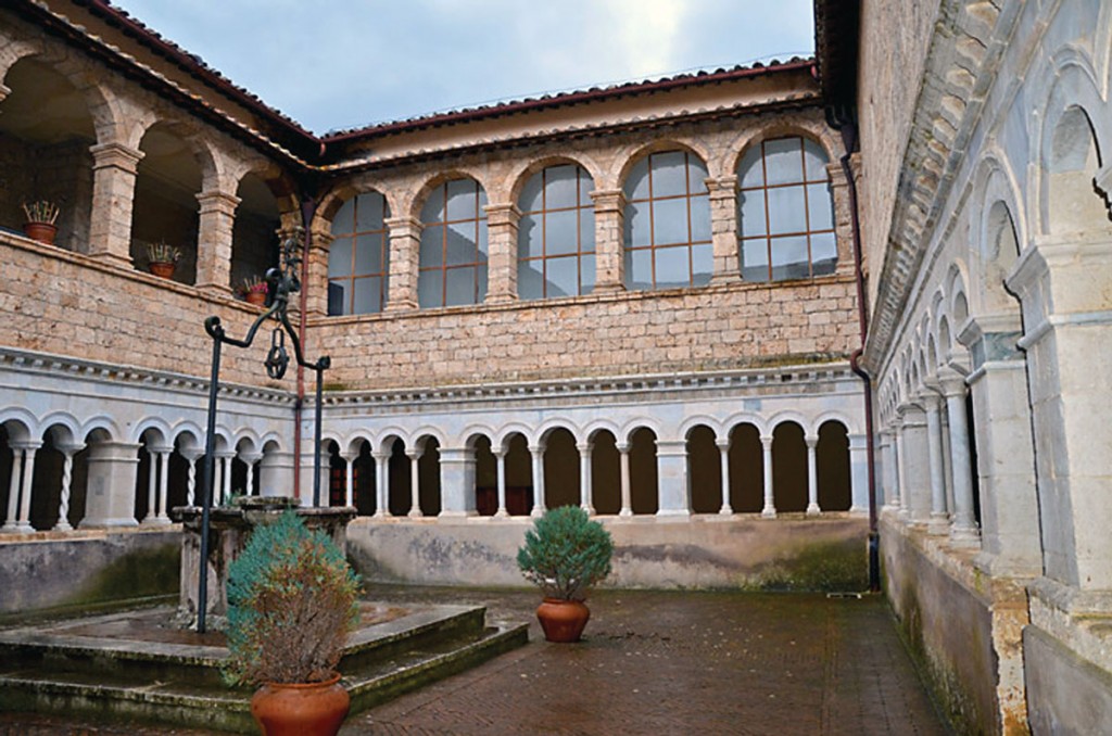 The cloister of St. Scholastica.