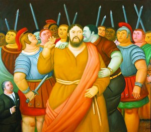 BRLASSpring2011-Botero, The Kiss of Judas (El beso de Judas), 2011, oil on canvas, 55 x 63 in, NON 51 198