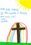This is one of many drawings by children ages 6-13 that appear in the book "Dear Pope Francis," which will be published March 1. (CNS photo/courtesy Loyola Press) See VATICAN-LETTER-POPE-KIDS Jan. 26, 2016.