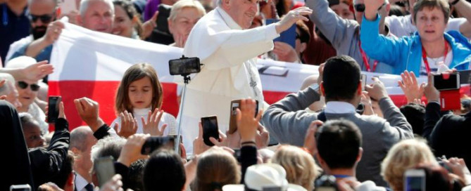 Pope Francis at the weekly General Audience in the Vatican, May 22, 2020.