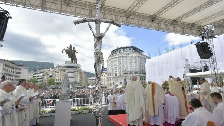 Pope Francis at Mass in Skopje, North Macedonia, May 7, 2019. (Vatican Media)