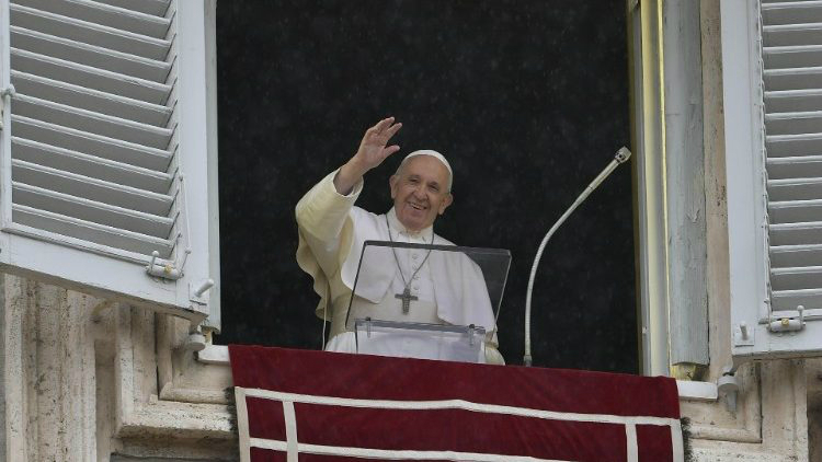 Pope Francis waves to the faithful in St. Peter's Square  (Vatican Media)